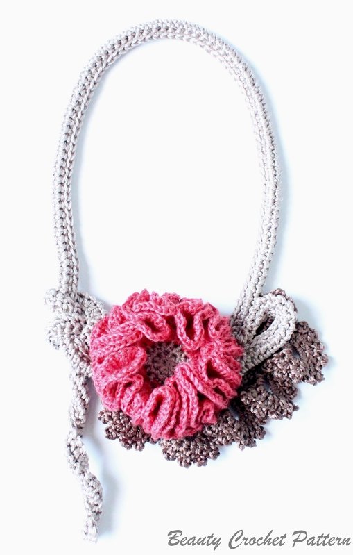 Crochet Necklace Pattern, Crochet Jewelry Pattern - Image 3