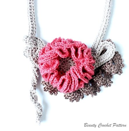 Crochet Necklace Pattern, Crochet Jewelry Pattern 