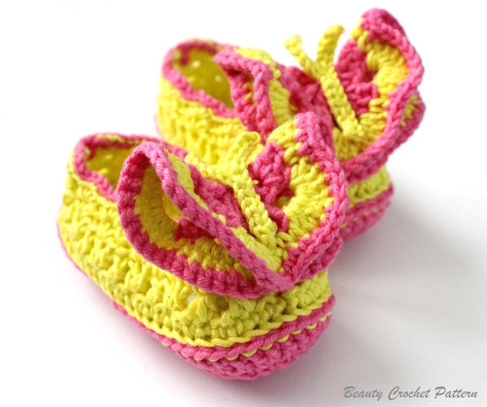 Crochet Pattern Butterfly Baby Shoes