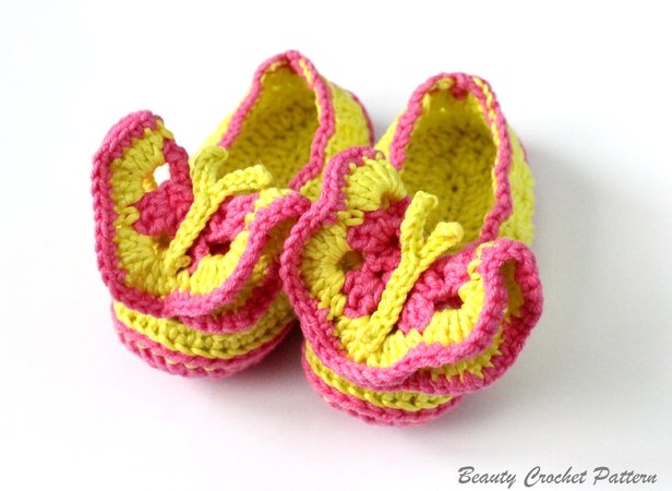 Crochet Pattern Butterfly Baby Shoes