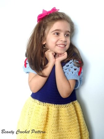 Crochet Pattern Princess Snow White Dress