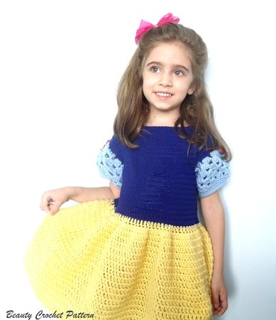Crochet Pattern Princess Snow White Dress