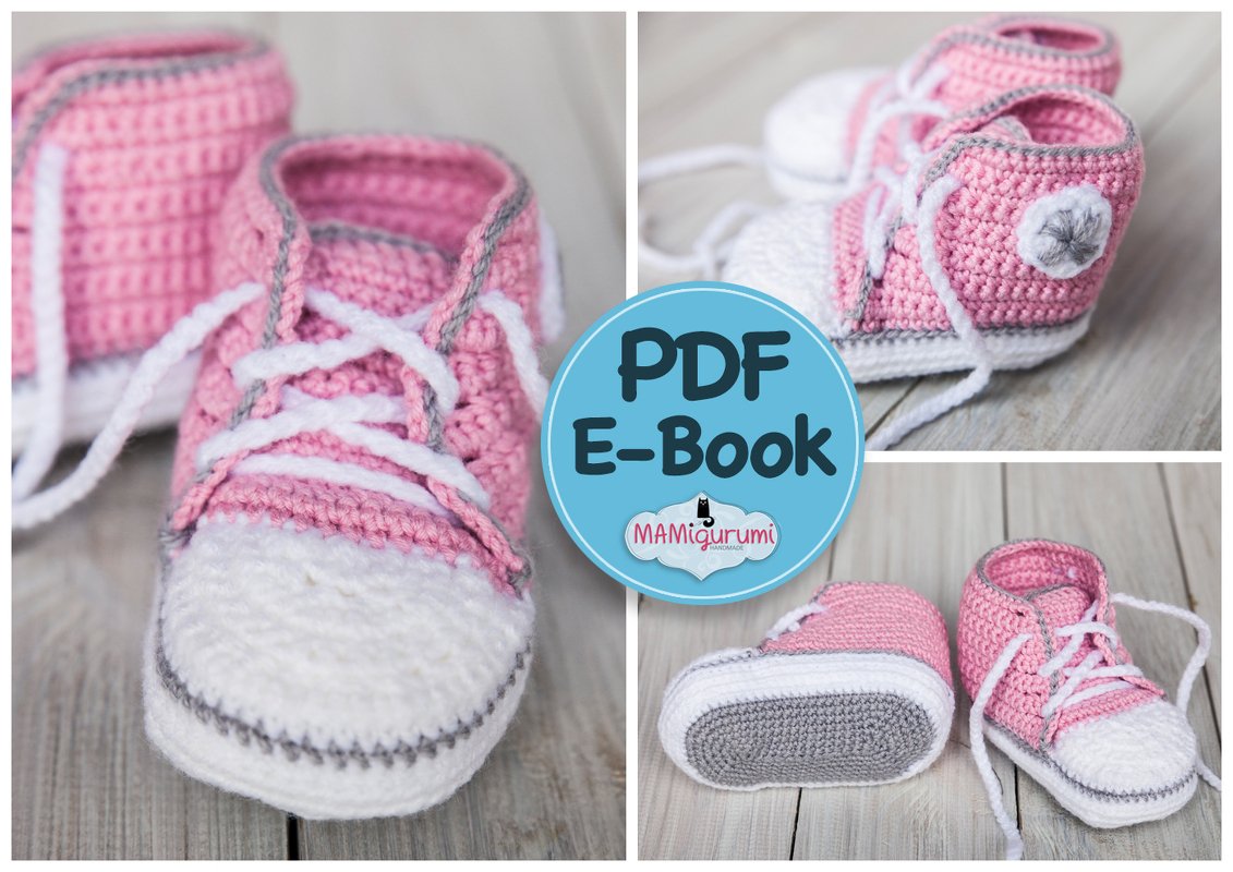 Häkelanleitung / E-Book Baby Turnschuhe Babyschuhe