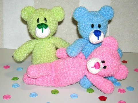 kuschelige Bären für Babys, Häkelanleitung als PDF