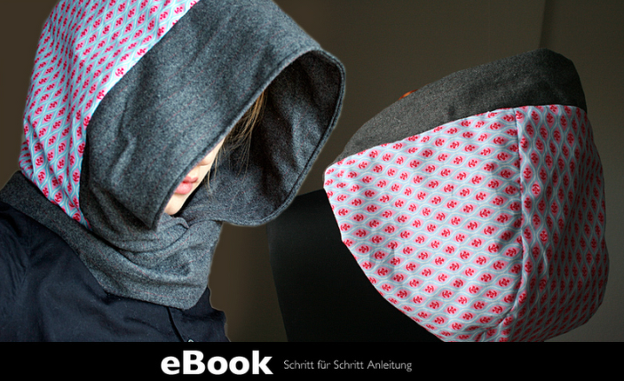 PDF Nähanleitung Xxl Kapuzenschal Scoodie Hoodie Hoody Kapuze Schal - Bild 2