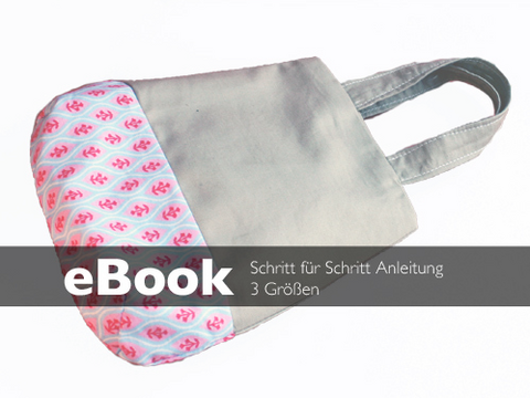 Nähanleitung – 3 Größen – Tasche Schultertasche Shopper Einkaufstasche Markttasche