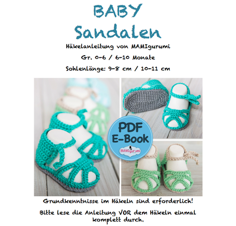 Häkelanleitung / e-book Baby Sandalen Babyschuhe