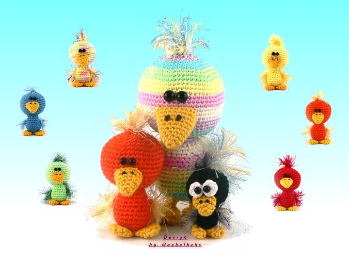 Familie Zwitscherli -- Häkelanleitung von Haekelkeks®