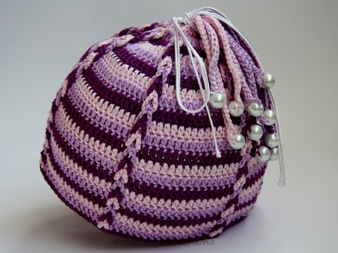 Häkelanleitung - Mütze 'Zopf' für Frühling oder Herbst mit Perlen