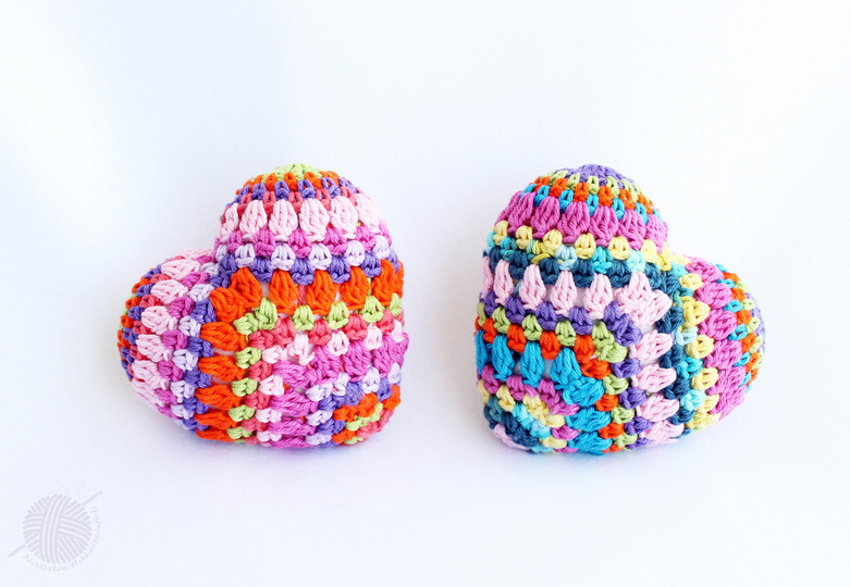 Deko: Bunte Herzen, 8 x 9 cm