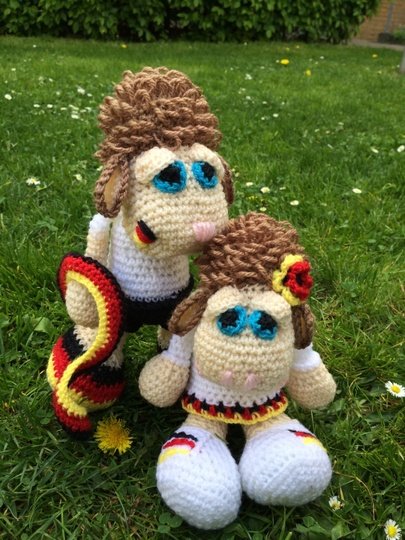 Häkelanleitung, Fan-Schäfchen-Set, PDF