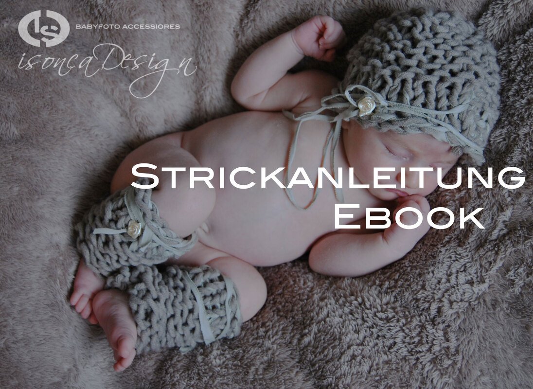 Babyfotografie Set Mütze und Stulpen - Bild 3