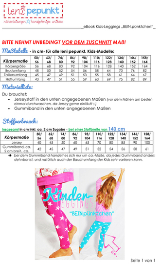 E-Book #55 - kids leggings "BEIN.pünktchen"