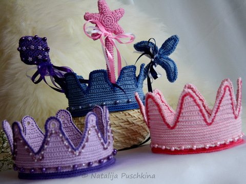 Spar Set: Häkelanleitung - Krone und Zauberstab