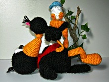 Der liebevolle Rabenvater Rolf und seine zwei Kinder, Häkelanleitung als PDF