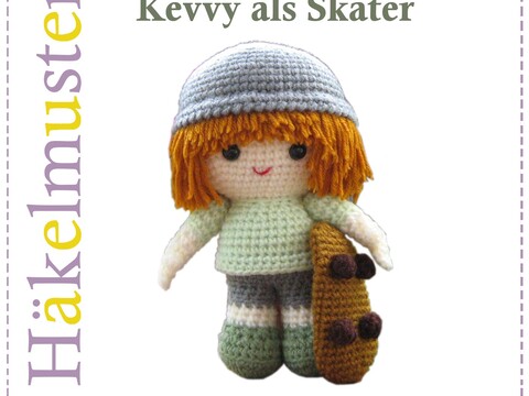 Kevvy the Skater Amigurumi crochet pattern