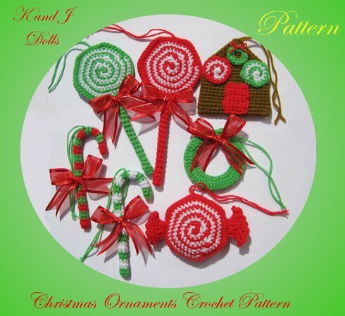 Christmas Ornaments, PDF Crochet Pattern