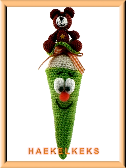 Schultüte + Teddy -- Häkelanleitung von Haekelkeks