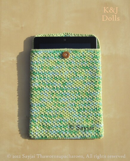 Rot-weiße iPad Hülle Häkelanleitung