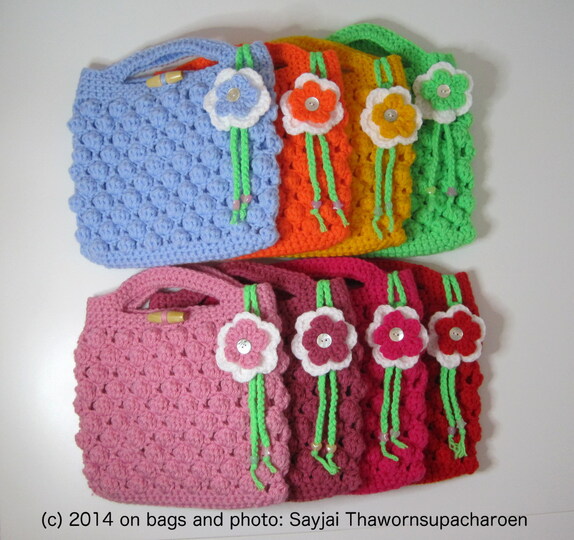 Noppentasche Häkelanleitung für zwei Größen