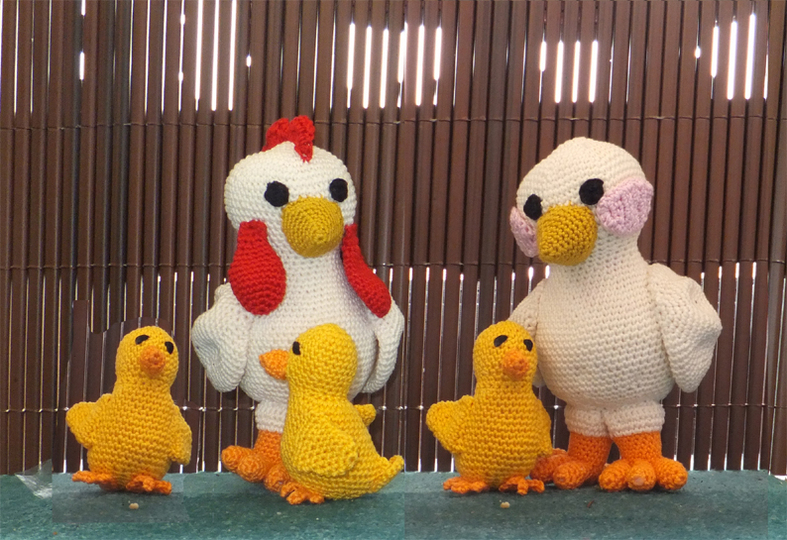 Familie Huhn --- Häkelanleitung