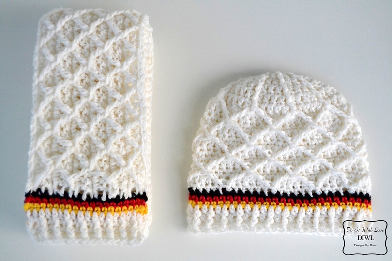 Häkelanleitung Diamond Mütze Schal Set Deutschland