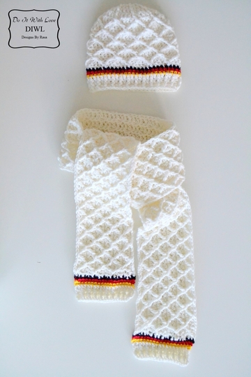 Häkelanleitung Diamond Mütze Schal Set Deutschland