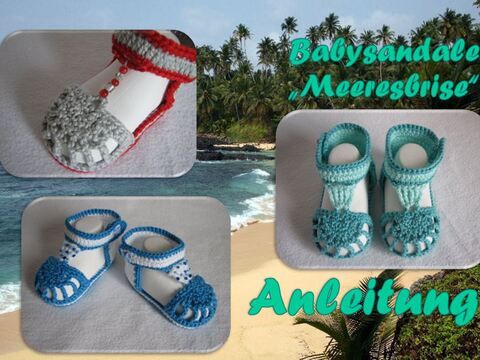 Häkelanleitung Babysandale "Meeresbrise"