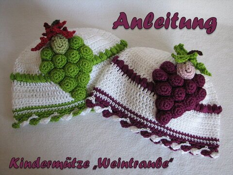 Häkelanleitung Mütze "Weintraube"