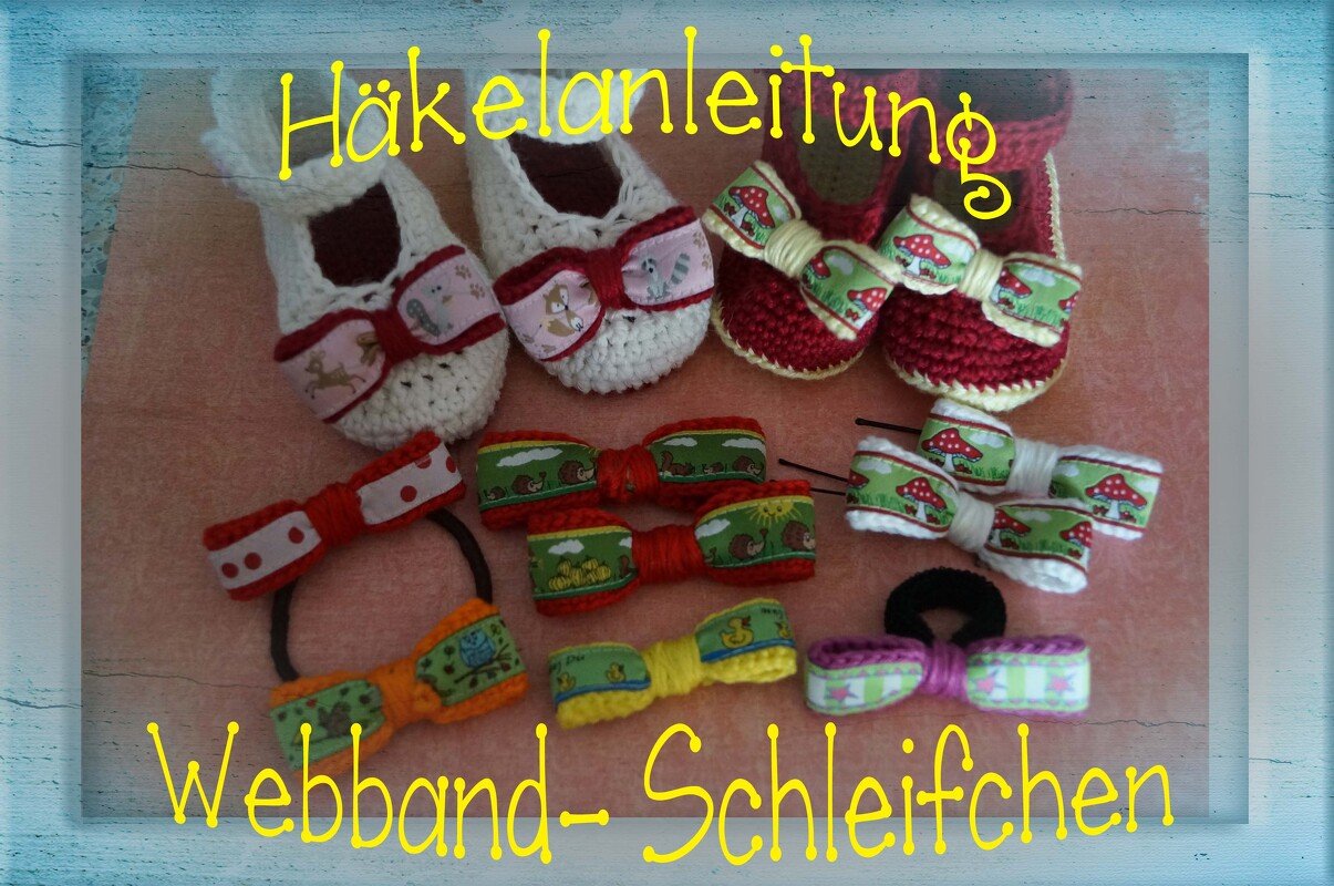 Schleifchen mit Webbändern häkeln und nähen