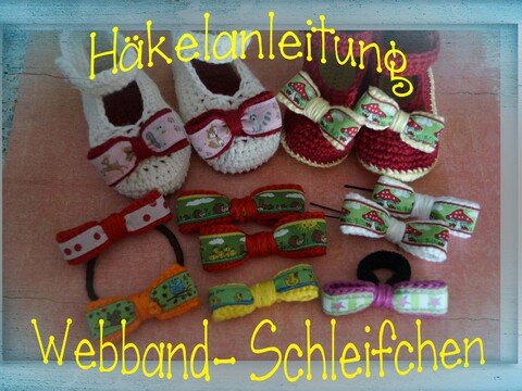Schleifchen mit Webbändern häkeln und nähen