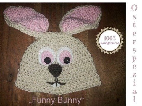 Häkelmütze "FunnyBunny" (Größe ab ca. 1 Jahr!)