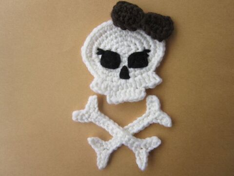 Häkelanleitung - Applikation - Totenkopf