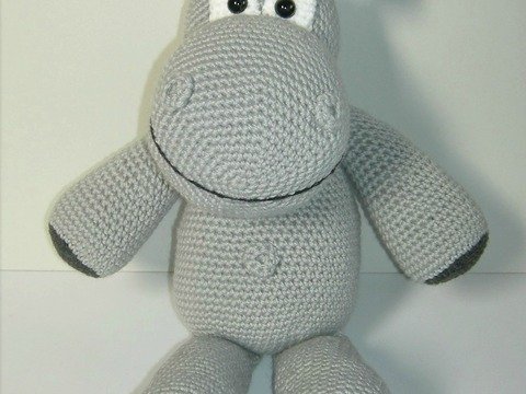 Niedliches Nilpferd Nepomuk, Häkelanleitung als PDF