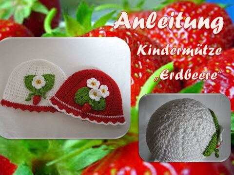 Häkelanleitung Kindermütze "Erdbeere"