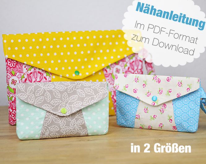 Nähanleitung geometrische Kosmetiktasche / Clutch / Tasche
