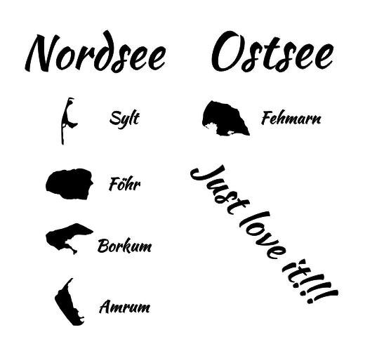 Plottervorlagen/-dateien Inseln z.B. Sylt