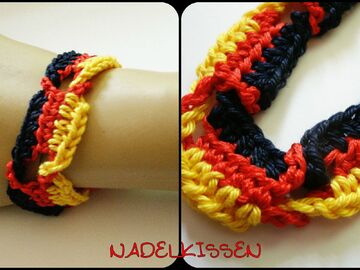 Kostenlos | Fan- Armband, WM Armband Häkelanleitung