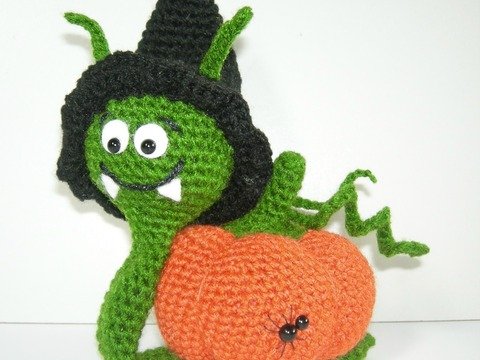 Schnecke Klara Halloween Kürbisschnecke, Häkelanleitung als PDF