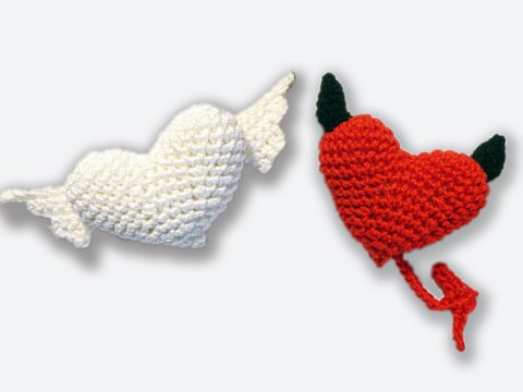 Herzen "Engelchen & Teufelchen"