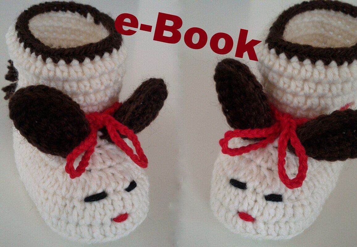 Häkelanleitung Babyschühchen"Hase" / E-Book PDF