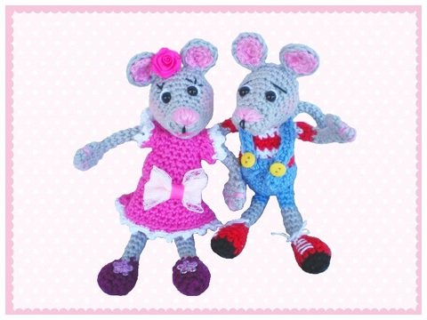Häkelanleitung für 2 süße Mäuse