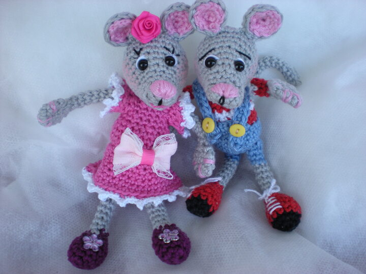 Häkelanleitung für 2 süße Mäuse