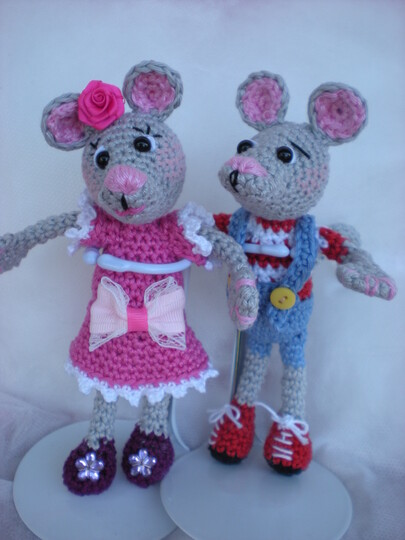 Häkelanleitung für 2 süße Mäuse