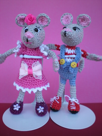 Häkelanleitung für 2 süße Mäuse