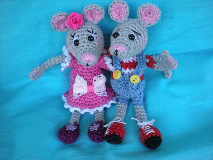 Häkelanleitung für 2 süße Mäuse