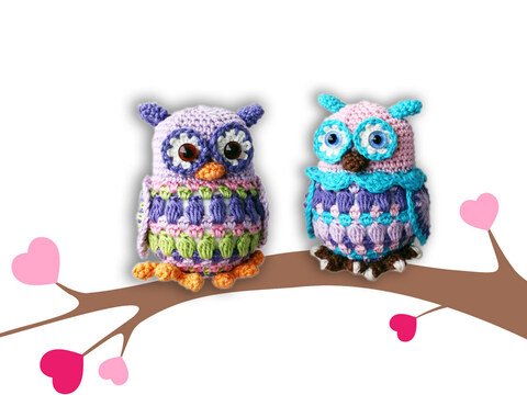 Kleine bunte Eule, Gr. ca. 10 x 8 cm