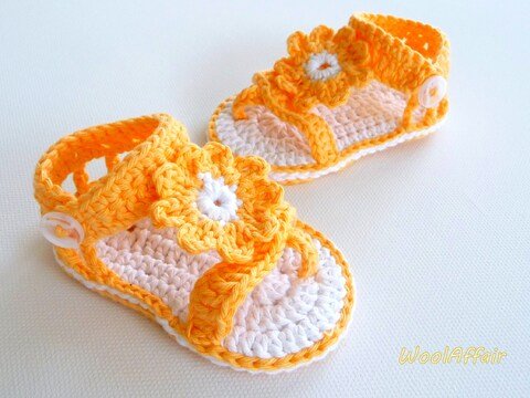 Häkelanleitung Babyschuhe - Baby-Sandalen mit Riemchen - No.6