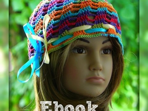 E-Book / PDF Häkelanleitung Sommermütze Spirale bunt