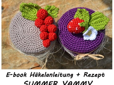 DIY Summer Yammy / Sommer Marmelade und Deckelbezug mit gehäkelten Früchtedesign 